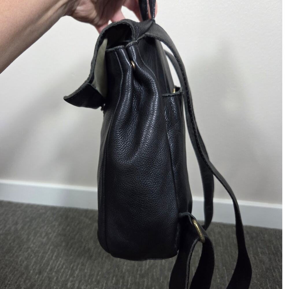 American Leather Co Black Leather Backpack Purse - Picture 5 of 16